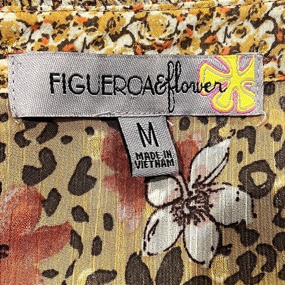 FIGUEROA & Flower Chiffon Mixed Floral Print Handkerchief Hem Dress NWT - Picture 4 of 4